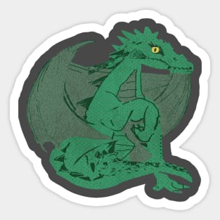 Hand drawn wood dragon - The determinate Sticker